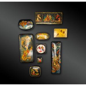 Set Of Nine Boxes - Russia - 20th Century