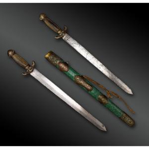 Set Of Two Swords Known As Shuang Jian - China - XIXth Century