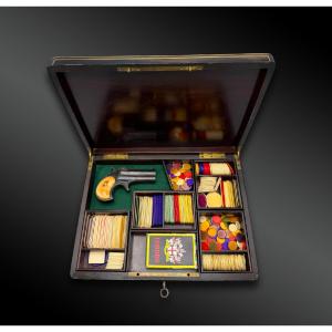 Player's Box With Pistol Remington Deringer Over Under Model N°3 - United States