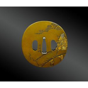 Tsuba Japan, Edo Period (1603-1868) Sentoku, Silver, Gold