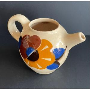 Art Deco Earthenware Pitcher By Simone Larrieu