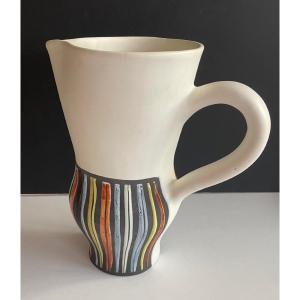 Large Earthenware Pitcher Vase By Roger Capron Vallauris