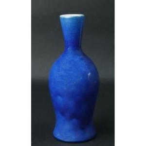 Blue Ceramic Vase By Pol Chambost No. 1063