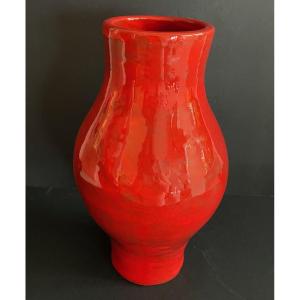 Amazing  Ceramic Vase By Robert And Jean Cloutier 