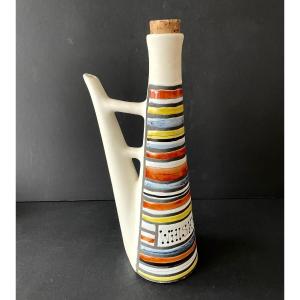 Earthenware Bottle "whisky" By Roger Capron In Vallauris