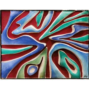 Plaster Bas-relief By Roland Brice, Biot, Unique Piece, 1972