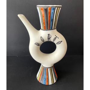 Earthenware "port" Bottle By Roger Capron In Vallauris