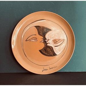 Two Faces Decorative Plate By Jean Maris Vallauris
