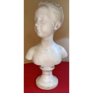Carrara Marble Bust Of A Child 