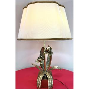 Bronze Floral Lamp – 70s Design