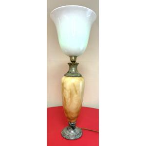 50s-60s Onyx Lamp: Retro Elegance Par Excellence