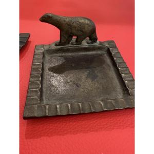 "bronze Pocket Emptier Signed Edgar Brandt — Rare Collector's Item"