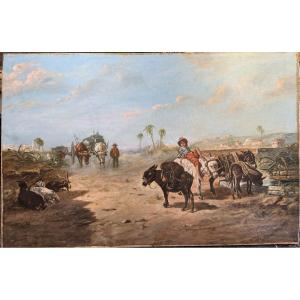 Caravan On The Road To The Orient Orientalist School – 19th Century, Napoleon III Period