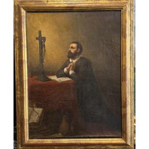 Paintings Of Saint Camille De Lellis In Prayer French School – 19th Century