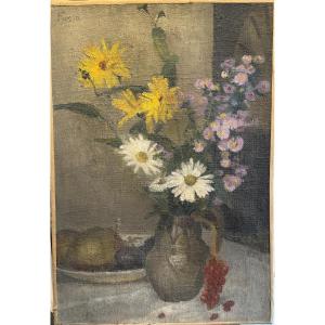 Summer Bouquet – Oil On Canvas Signed Fossa