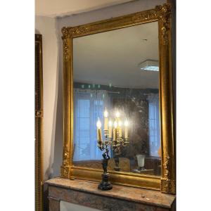 Large Gilded Mirror – Napoleon III, 19th Century