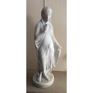 Marble Sculpture Of A Woman, Signed Cm Benzoni, 1869 – Napoleon III