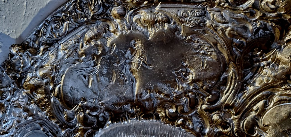 Piatto di decorazione in bronzo argentato-photo-4