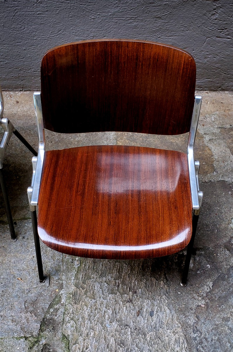 4 Sedie Anonima Castelli design Giancarlo Piretti anni 1970 , -photo-4