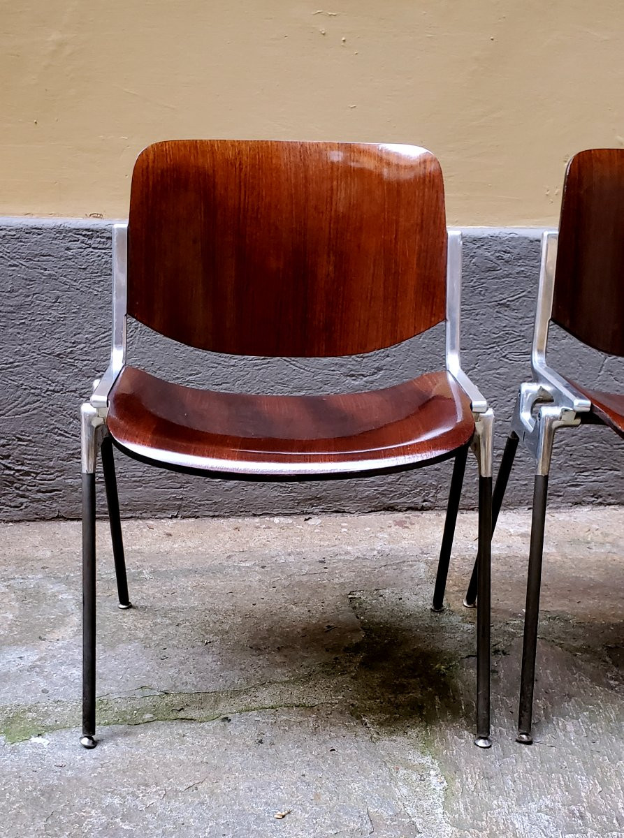4 Sedie Anonima Castelli design Giancarlo Piretti anni 1970 , -photo-1