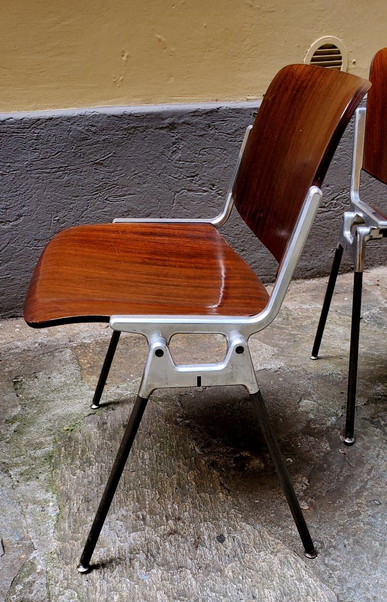 4 Sedie Anonima Castelli design Giancarlo Piretti anni 1970 , -photo-2