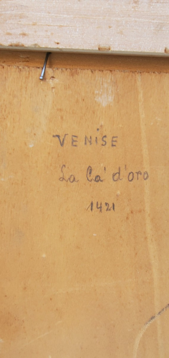 Dipinto tecnica olio su tavoletta raffigurante Venezia palazzo storico la Ca D'oro Firmato Riva-photo-4