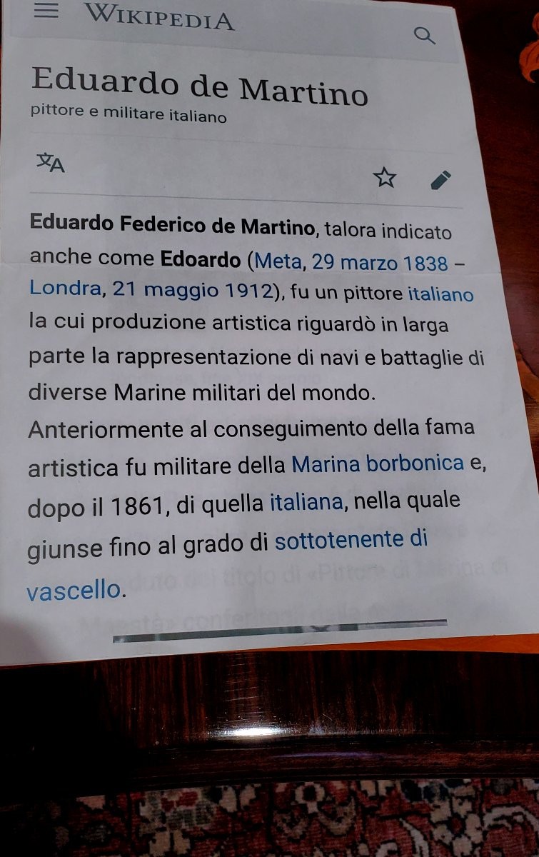 Marina olio su tavola di Eduardo de Martino -photo-4
