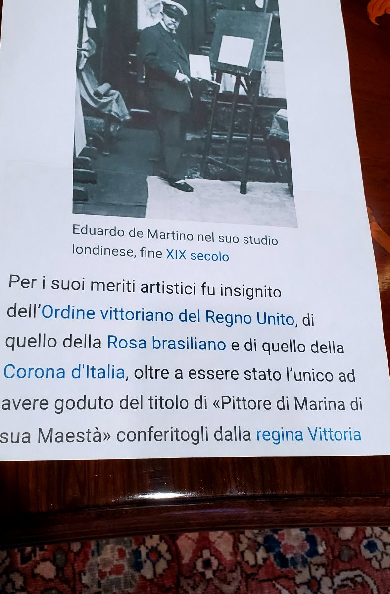 Marina olio su tavola di Eduardo de Martino -photo-5