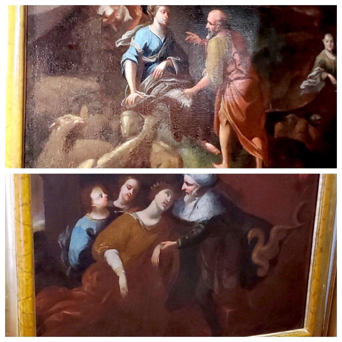 due Dipinti epoca 1600  raffiguranti storia di Ester e il Re Assuero epoca 1600