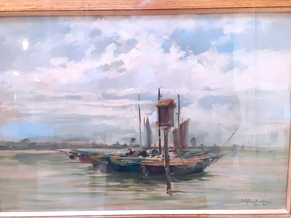 Dipinto scorcio di Venezia di Cesare Gheduzzi-photo-3