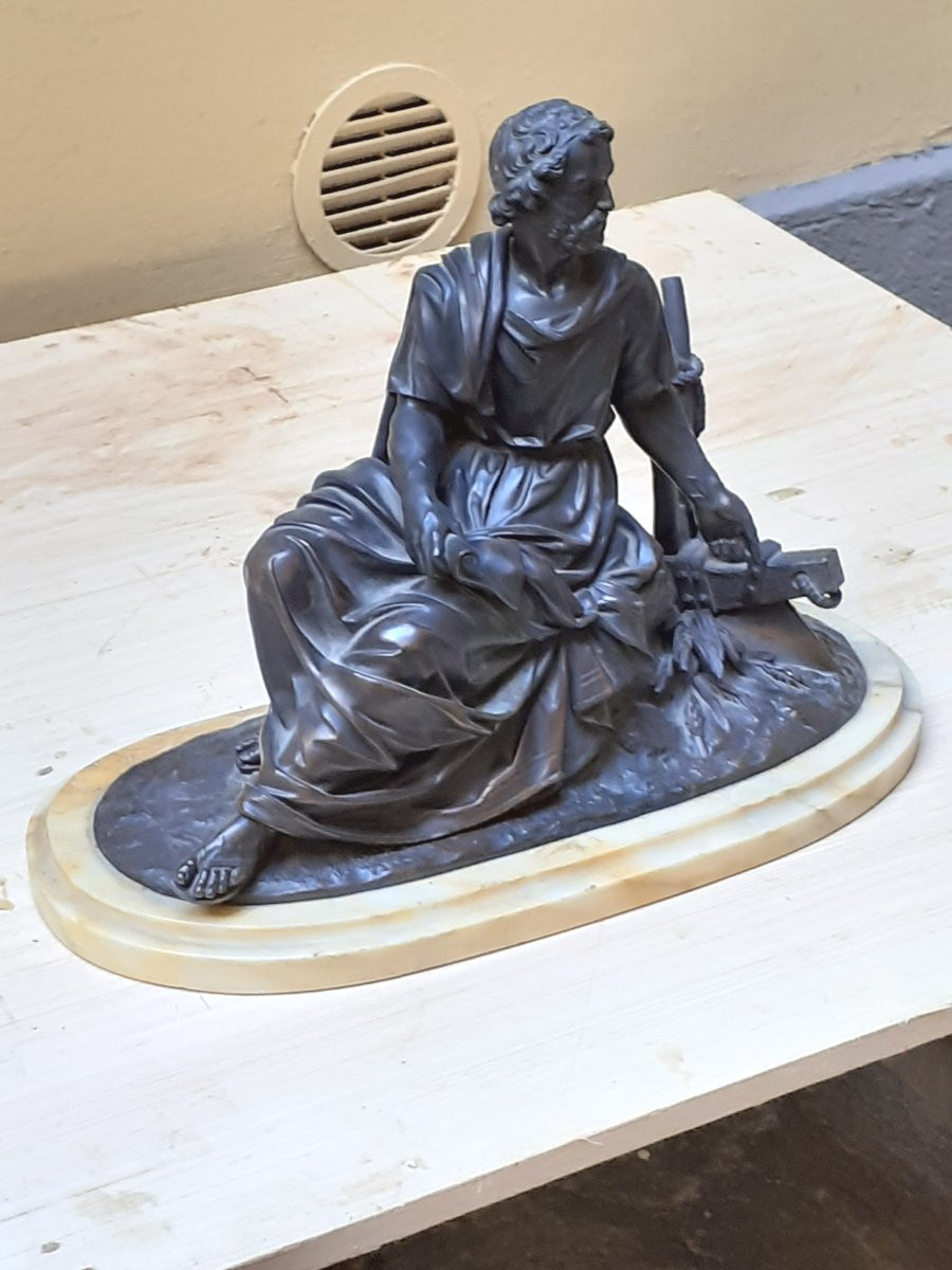 Bronzo ,raffigurante poeta -photo-3