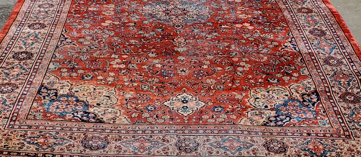 tappeto antico Saruk, di grandi dimensioni 5,30x3,20 metri-photo-3