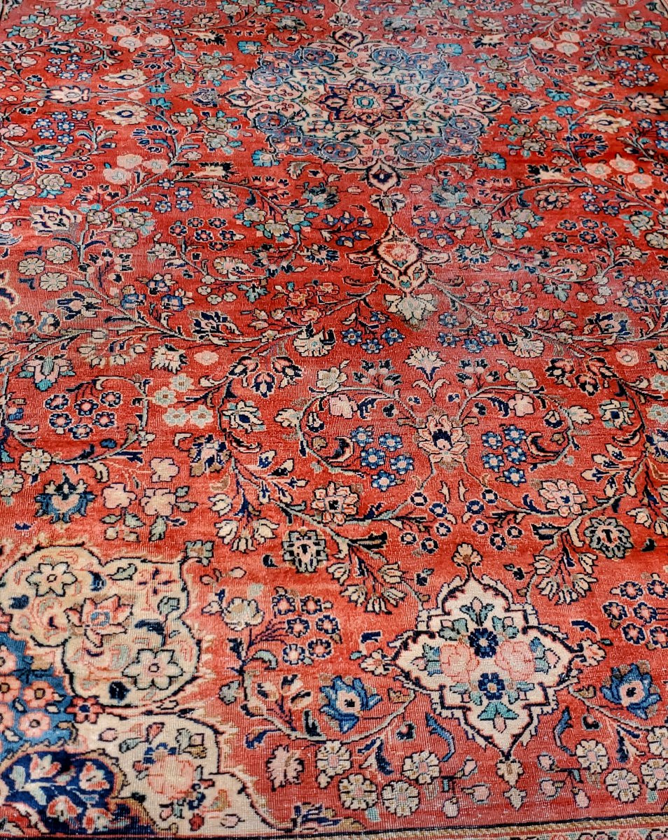 tappeto antico Saruk, di grandi dimensioni 5,30x3,20 metri-photo-3