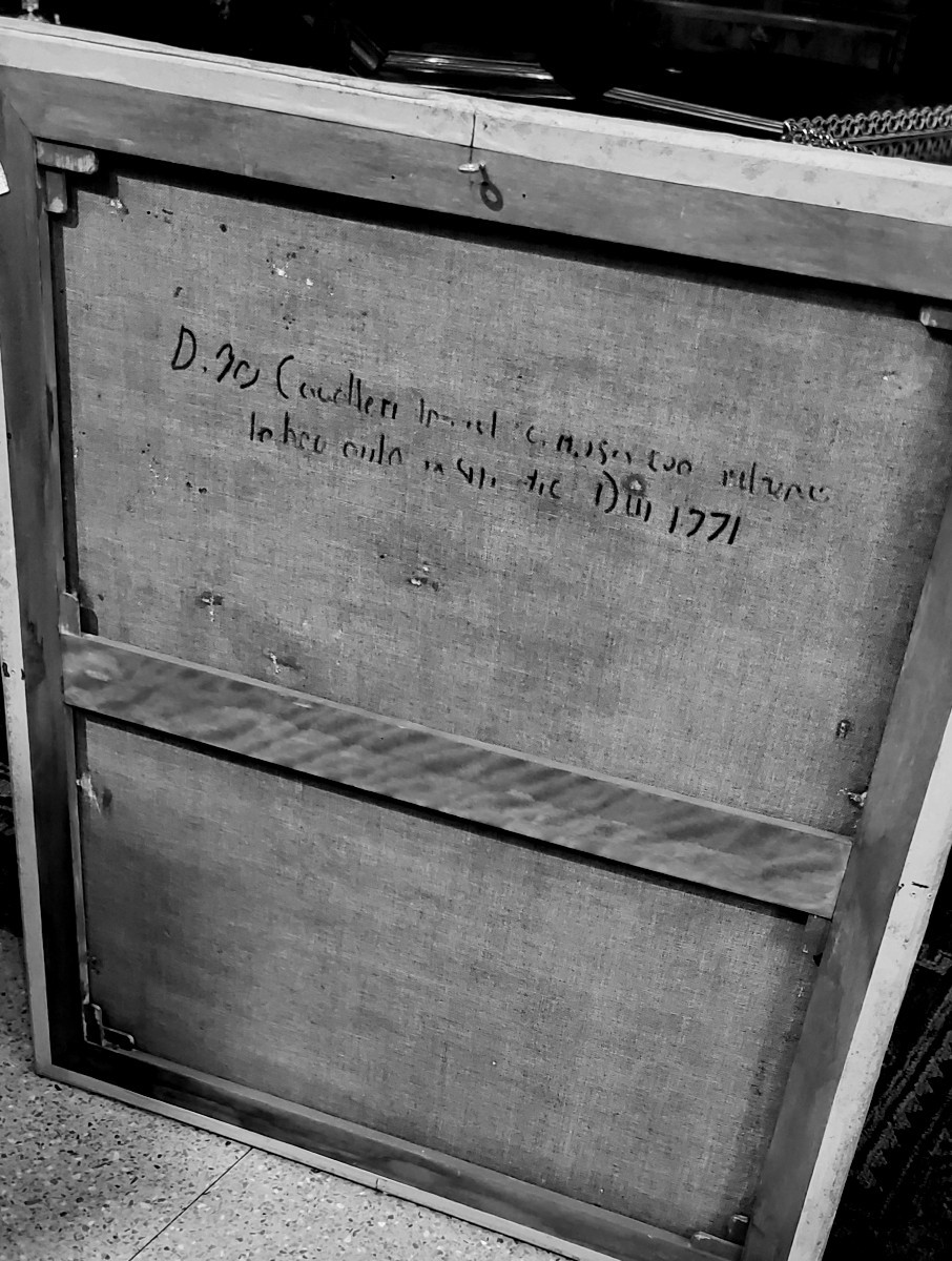 dipinto olio su tela epoca 1700  Carità-photo-3