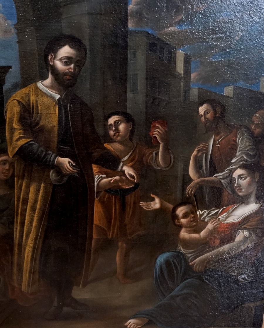 dipinto olio su tela epoca 1700  Carità-photo-2