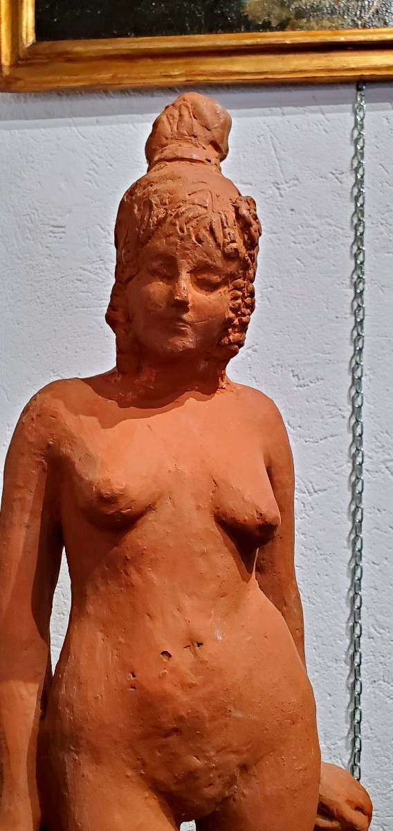 Statua in terracotta  raffigurante Odalisca epoca Art Decò-photo-2