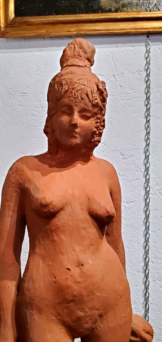 Statua in terracotta  raffigurante Odalisca epoca Art Decò-photo-3