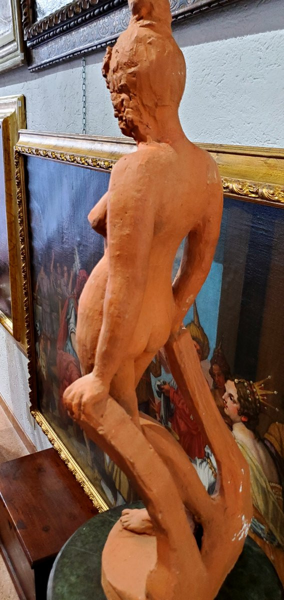 Statua in terracotta  raffigurante Odalisca epoca Art Decò-photo-5