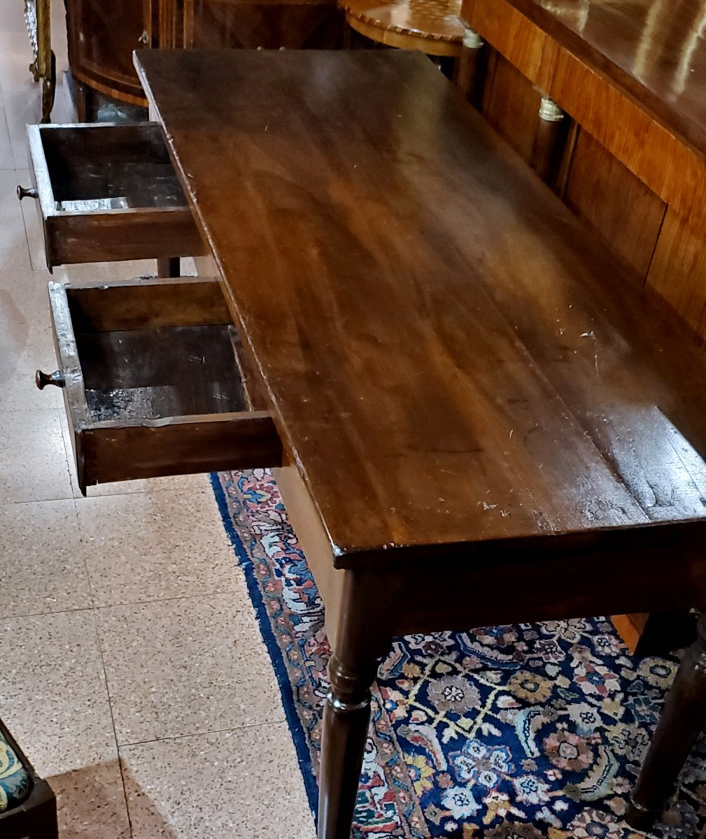 tavolo in legno di noce epoca Luigi Filippo 1840 circa , di ampie dimensioni 2 metri-photo-3