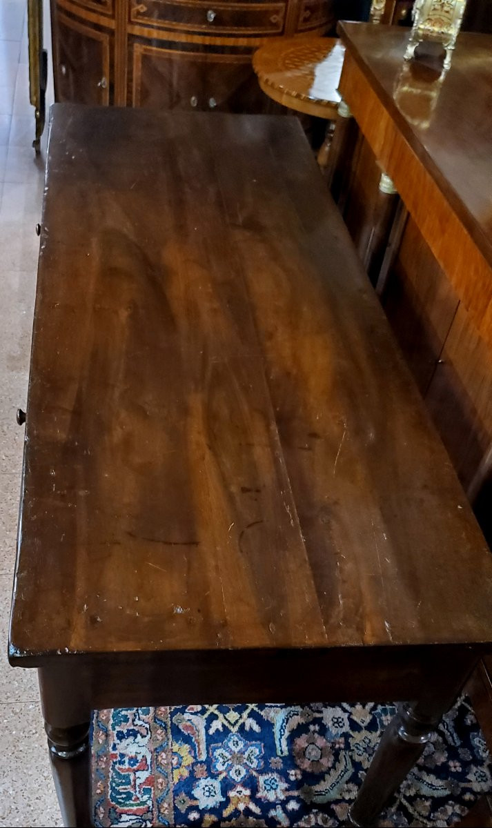 tavolo in legno di noce epoca Luigi Filippo 1840 circa , di ampie dimensioni 2 metri-photo-4