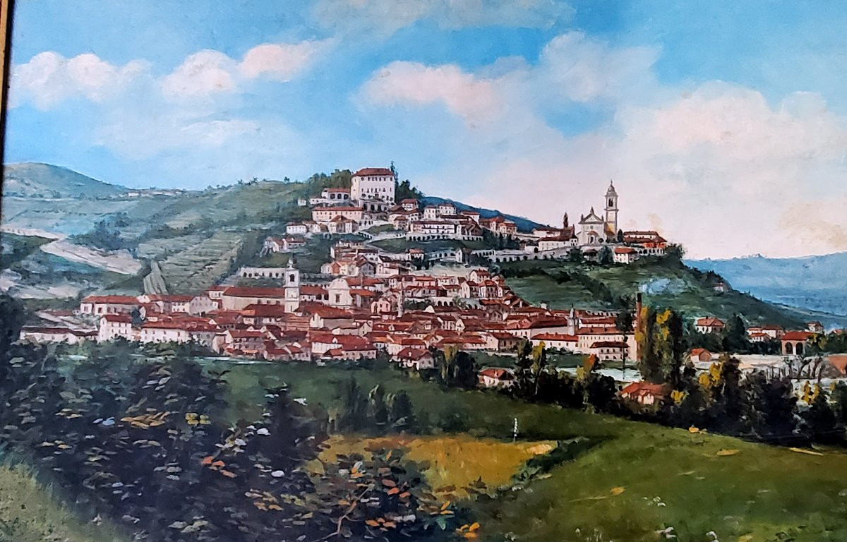 Dipinto olio su tela raffigurante veduta del Piemonte   anni primi 1900, di ottima qualità pitt-photo-4