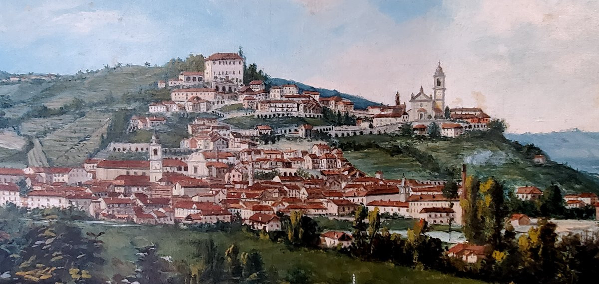 Dipinto olio su tela raffigurante veduta del Piemonte   anni primi 1900, di ottima qualità pitt-photo-2