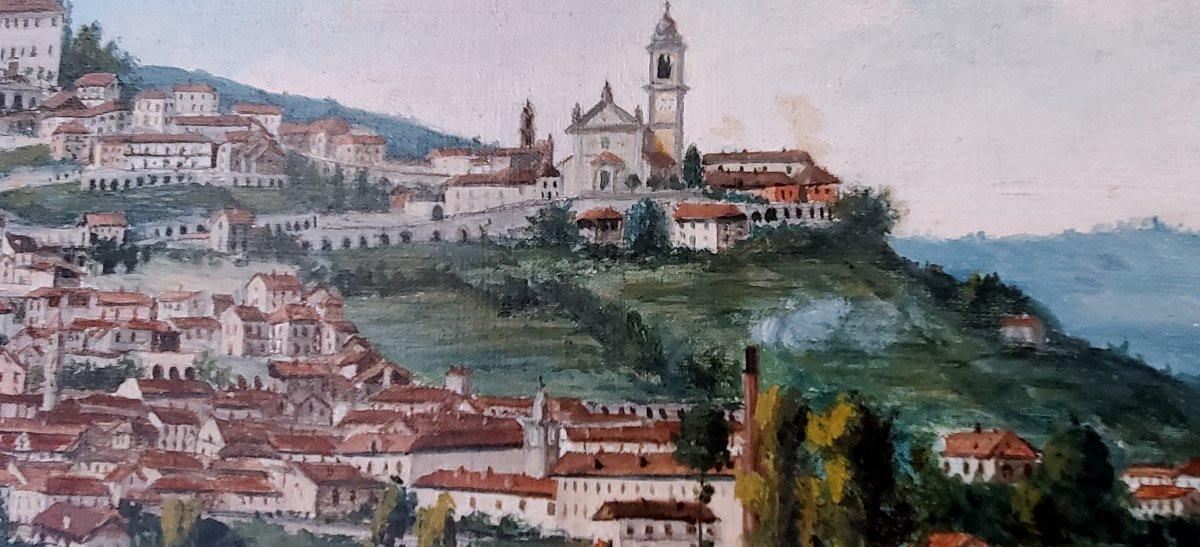 Dipinto olio su tela raffigurante veduta del Piemonte   anni primi 1900, di ottima qualità pitt-photo-4