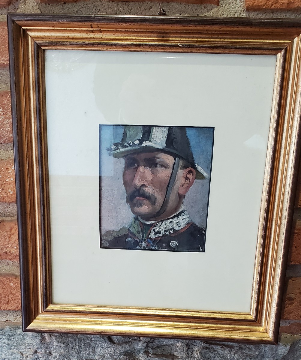 dipinto acquerello raffigurante storico Carabiniere 