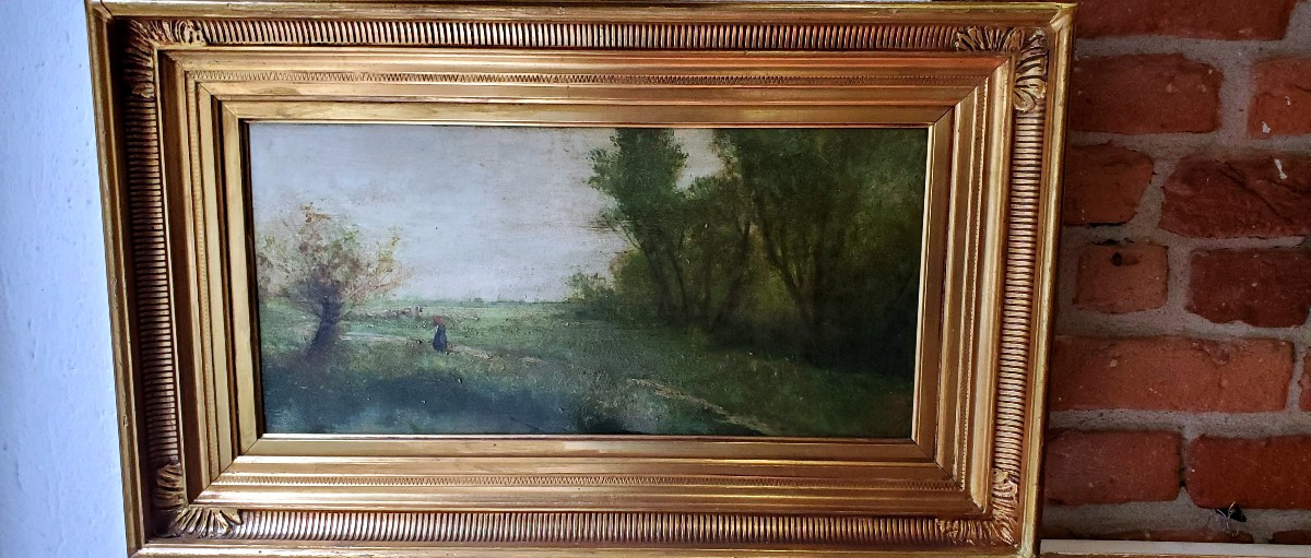 dipinto raffigurante paesaggio autore Giacinto Bo 