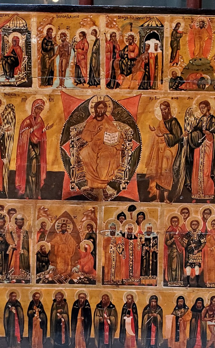 Icona Russa epoca 1750 , raffigurante le dodici grandi  feste dell'anno liturgico -photo-3