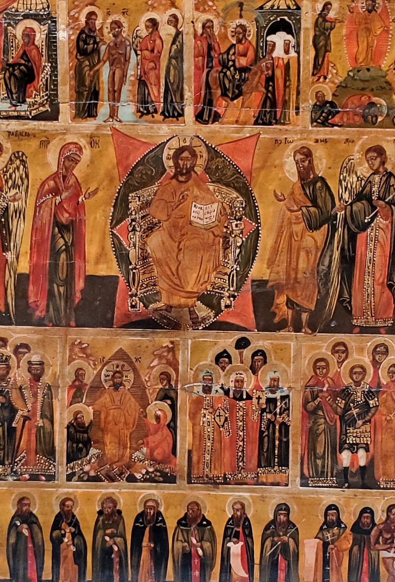 Icona Russa epoca 1750 , raffigurante le dodici grandi  feste dell'anno liturgico -photo-3