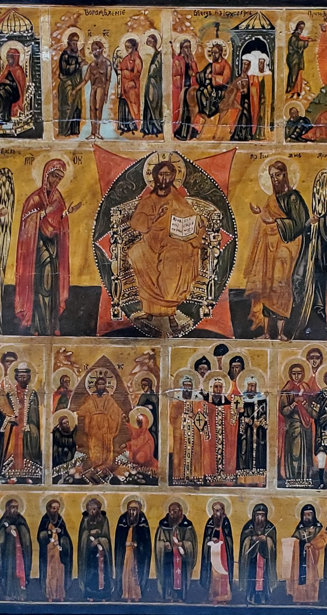 Icona Russa epoca 1750 , raffigurante le dodici grandi  feste dell'anno liturgico -photo-6