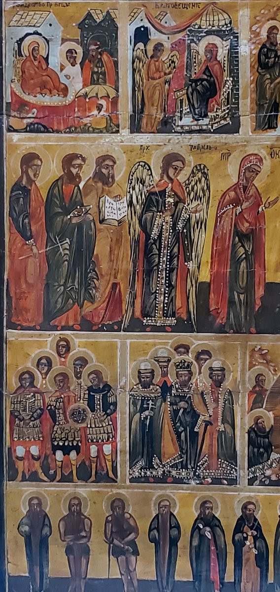 Icona Russa epoca 1750 , raffigurante le dodici grandi  feste dell'anno liturgico -photo-7