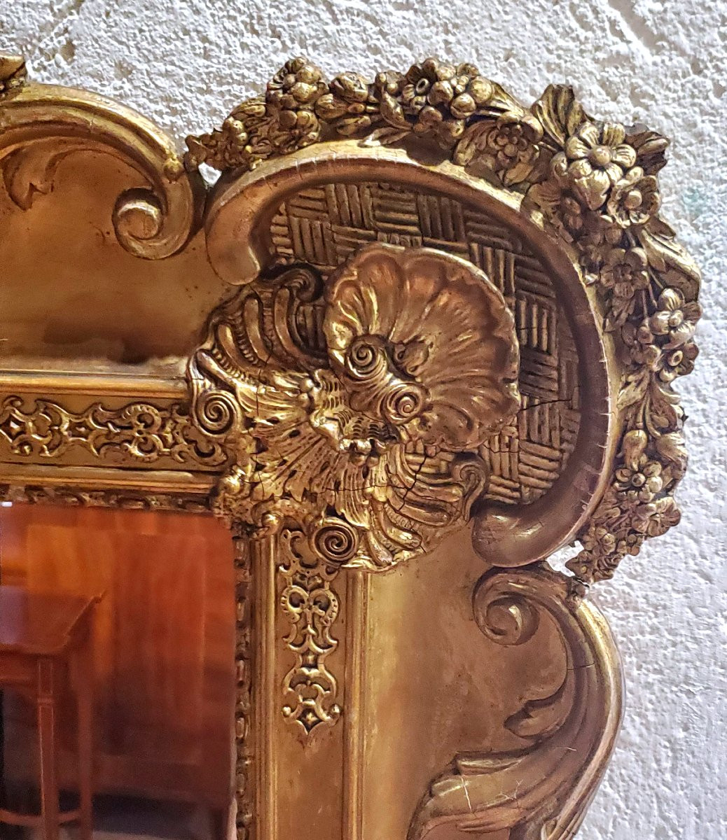 Specchiera in legno dorato epoca 1850  Luigi Filippo manifattura Francese .-photo-4